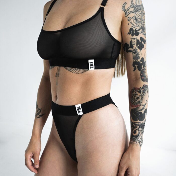 Top BBLD z siateczki czarny logo